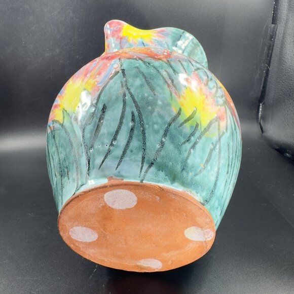 Vietri Italian RedWare Pottery Pitcher Carafe Jug Hand Painted Large Italy VTG - Picture 8 of 16